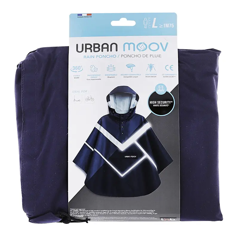 Urban Moov Premium 海军蓝带帽雨披 兼容头盔佩戴 — 第 4 视图