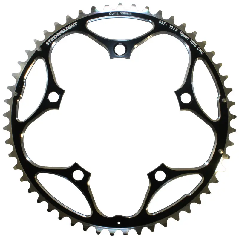 Straßen-Kettenblatt Stronglight 53 DTS 130 mm schwarz Alu 7075 Shimano 11-10V