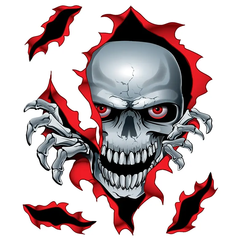 Αυτοκόλλητο Lethal Threat Peek a Boo Skull Red 150x200mm LT90103
