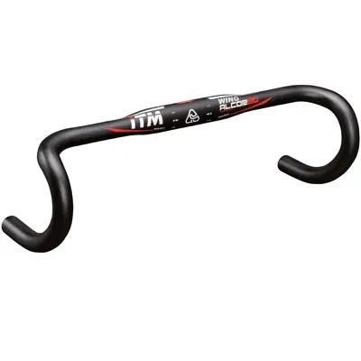 ہینڈل بار روڈ Itm alcor wing ایلومینیم ونگ پروفائل سیاہ 31,8 l 44 بیرونی (ایکسس-ایکسس 42CM) 295G ڈیکو سرخ-سفید