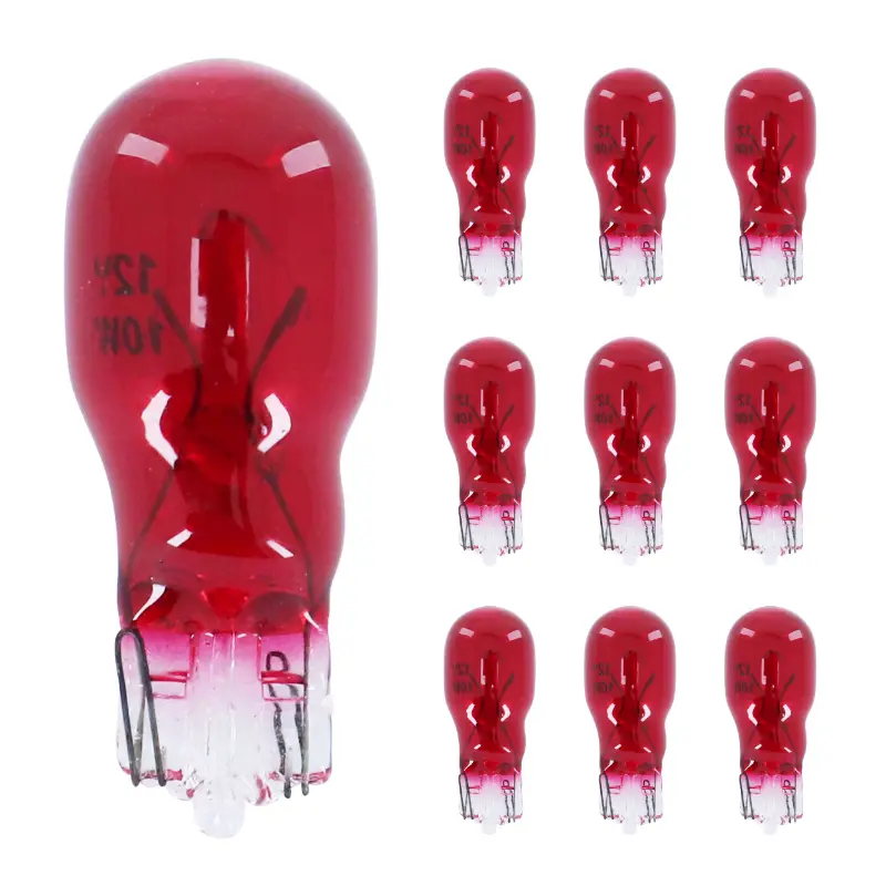 標準電球 12V 10W W2.1X9.5D T13 ウェッジ レッド リプレイ (10個入り)