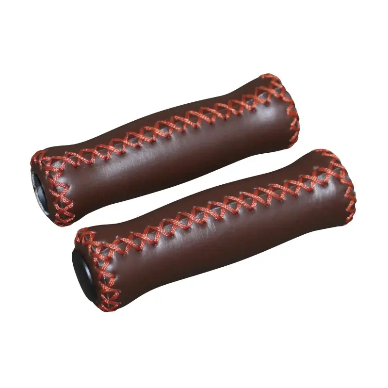 Poignée DDK City vintage simili cuir marron L125 mm (paire)