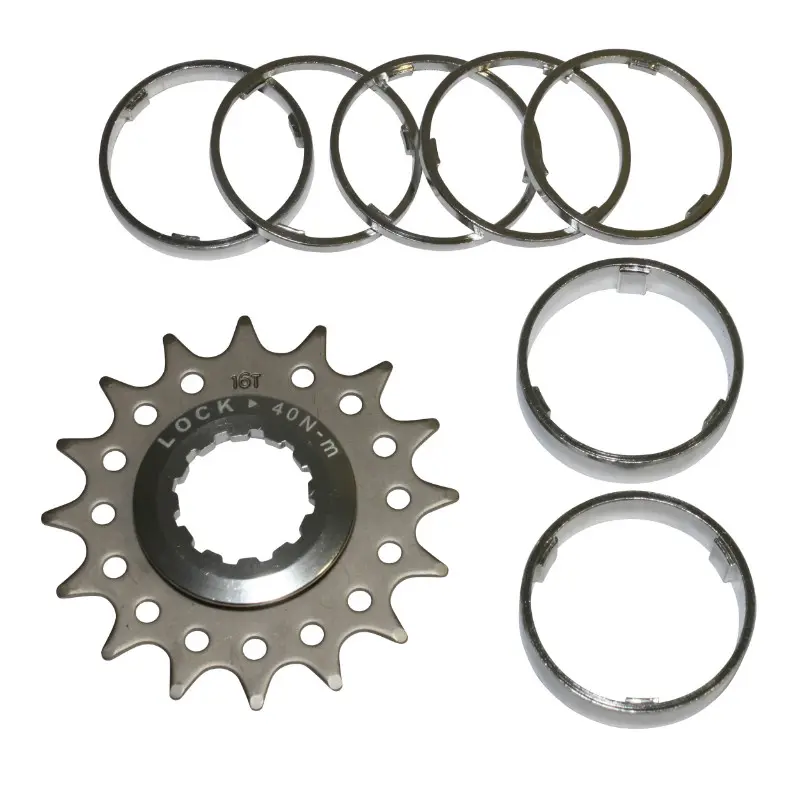 Kit adaptation monovitesse P2R pignon 16DTS corps Shimano avec entretoises