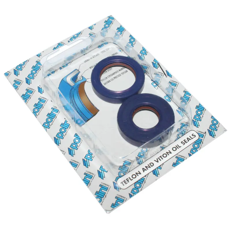 Joint spi embiellage 50 Polini pour Minarelli 50 AM6, MBK 50 X Limit, X Power, Yamaha 50 DTR, TZR, Peugeot 50 XP6, Beta 50 RR, Aprilia 50 RS, RX (viton - téflon) - Paire