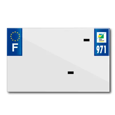 Bande plaque moto 210X130 pour PVC vierge dep.971-EURO (vendu a l'unite)