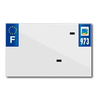 Bande plaque moto 210X130 pour PVC vierge dep.973-EURO (vendu a l'unite)