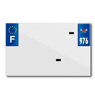 Kennzeichenstreifen Motorrad 210x130 PVC blank Departement 976 EURO