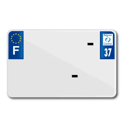 Plaque d'immatriculation moto Tiflex aluminium prépercée 210x130 département 37 vierge (lot de 10)
