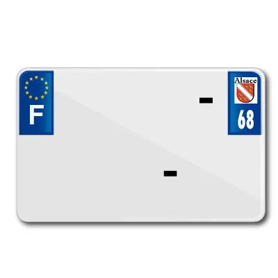 Plaque d'immatriculation moto Tiflex alu prépercée 210x130 Haut-Rhin vierge (lot de 10)