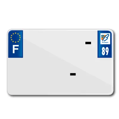 Plaque d'immatriculation moto Tiflex aluminium prépercée 210x130 département 89 vierge (lot de 10)