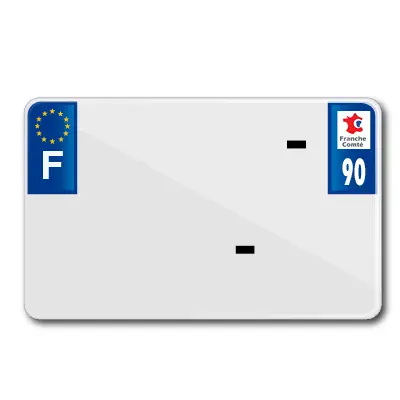 Plaque d'immatriculation moto Tiflex aluminium prépercée 210x130 département 90 vierge (lot de 10)