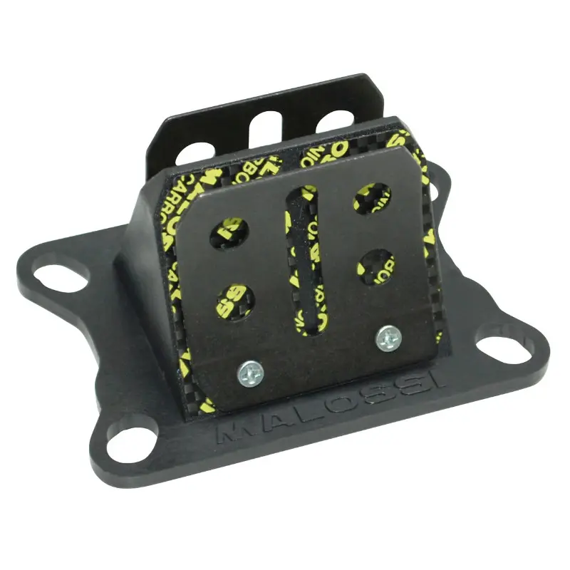 Clapet 50 à boîte Malossi pour Minarelli 50 AM6, Derbi 50 Senda, MBK 50 X-Power, Yamaha 50 TZR, Peugeot 50 XPS, Rieju 50 RS1, Gilera 50 SMT, Aprilia 50 RS (VL6 carbone support polymère)