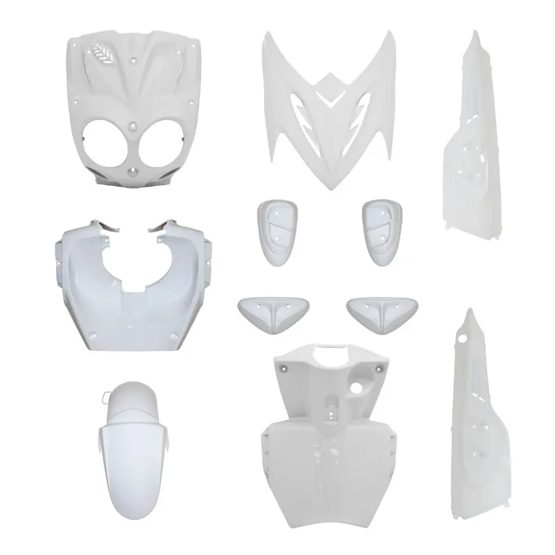 Carrosserie carenage adaptable MBK 50 Stunt Yamaha 50 Slider blanc avec pads P2R