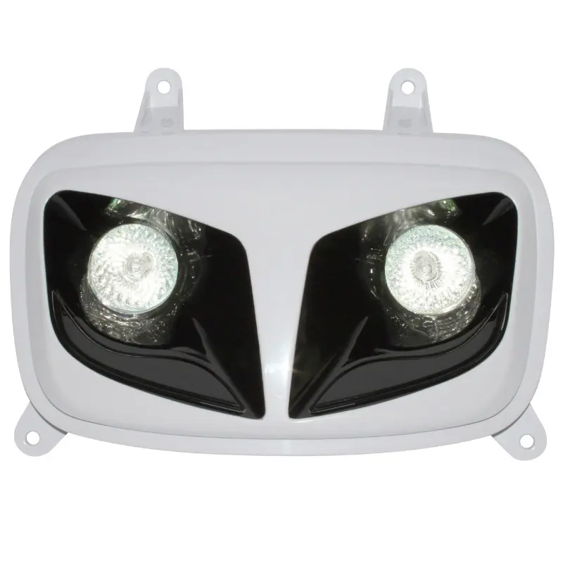 Double optique Replay RR8 pour MBK Booster 50 2004+ et Yamaha BWS 50 2004+ blanc-noir avec 2 halogènes 20W