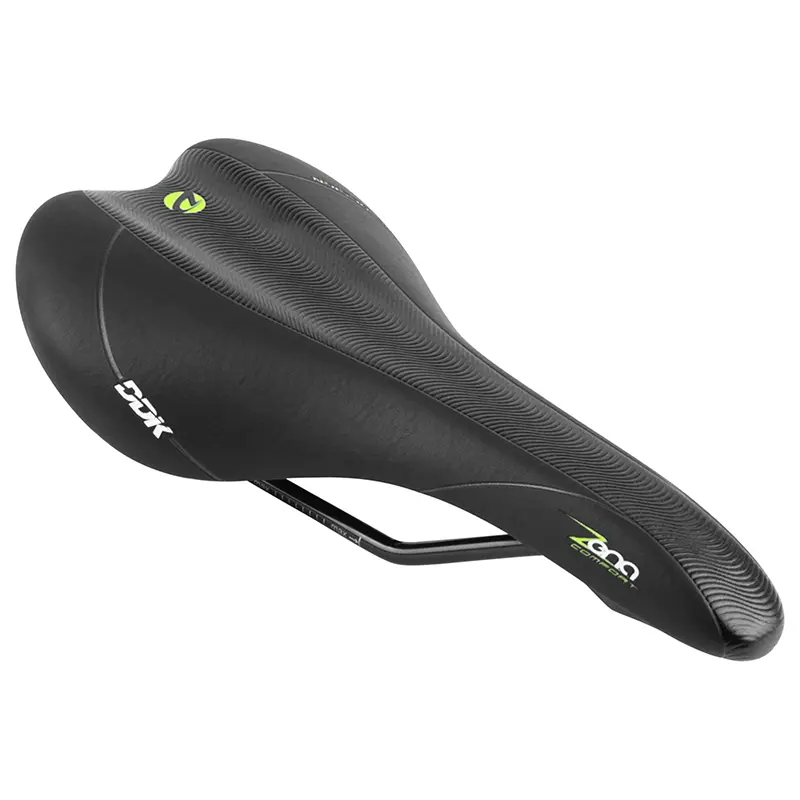 Sattel Newton Zena Rennrad-MTB schwarz Dekor schwarz-grün 272x140mm Stahlschiene