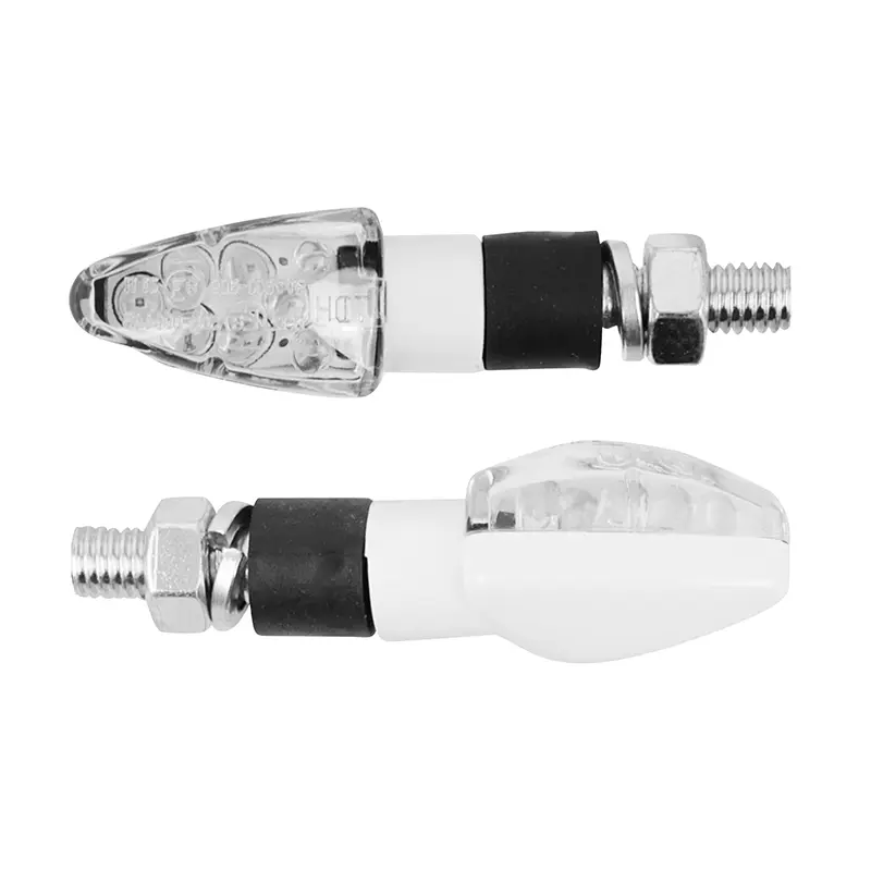 ユニバーサル リプレイ マイクロフレッシュ 8LED クリア-ホワイト ウインカー (長さ55MM - 高さ20MM - 幅23MM) (CE認定) (ペア)