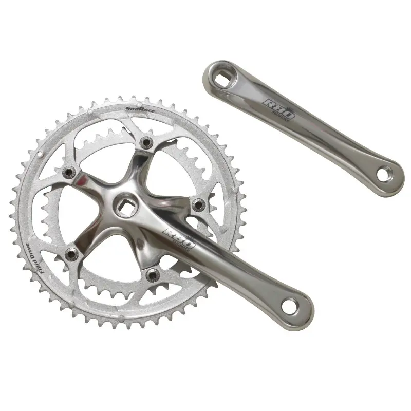 Sunrace R80 ロード クランクセット 8-9V. シルバー 170MM 52-42 (スクエアテーパー) (ボトムブラケット 107MM)