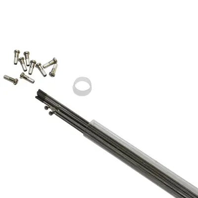 Rayon inox argent 2 mm L 252 mm tête coudée avec écrou - Tube de 10