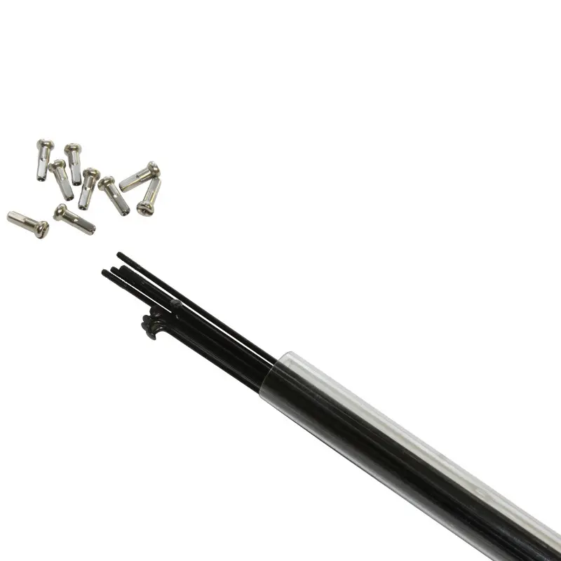 Speiche Edelstahl schwarz 2 mm L 290 mm gekröpfter Kopf mit Mutter Auswahl P2R (Rohr mit 10)