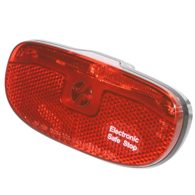 Éclairage vélo à dynamo arrière sur porte-bagage Spanninga Safe avec option stop entraxe 50 mm + 80 mm noir