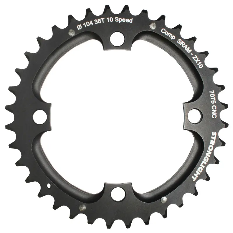 MTB-Kettenblatt 4BRA d.104 für SRAM XO Gewinde 10V. Stronglight Doppel 36Z außen schwarz - Dicke 5MM Gewinde 10V.