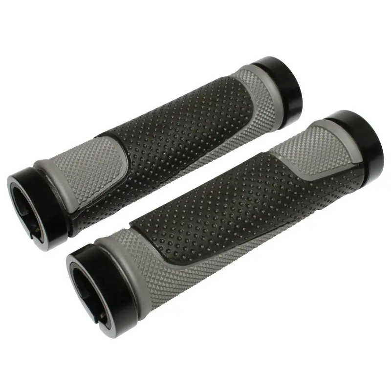 City-VTT Newton 듀얼 마테리얼 블랙-그레이 핸들바 그립 더블 클램프 CHC 블랙 L130mm (1쌍)