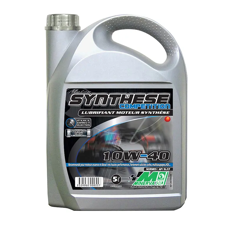 Huile moteur 4 temps Minerva 10W40 synthétique compétition essence et diesel 5L