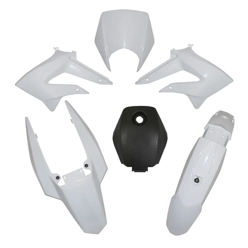 Carrosserie carenage 50 boîte adaptable Derbi 50 Senda DRD 2011-2017 blanc brillant kit 6 pièces P2R