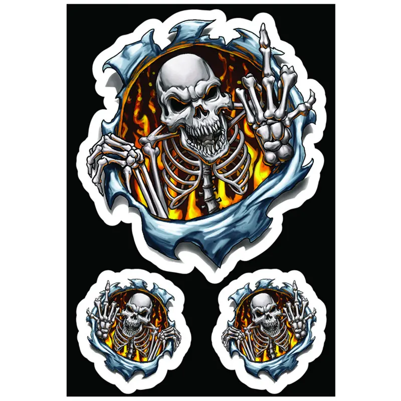 Αυτοκόλλητο Lethal Threat Finger Skull 75x140mm LT55072