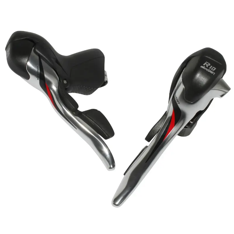 Rennlenker-Brems-/Schalthebel Microshift 10-fach Triple Alu silber Shimano-kompatibel (Paar)