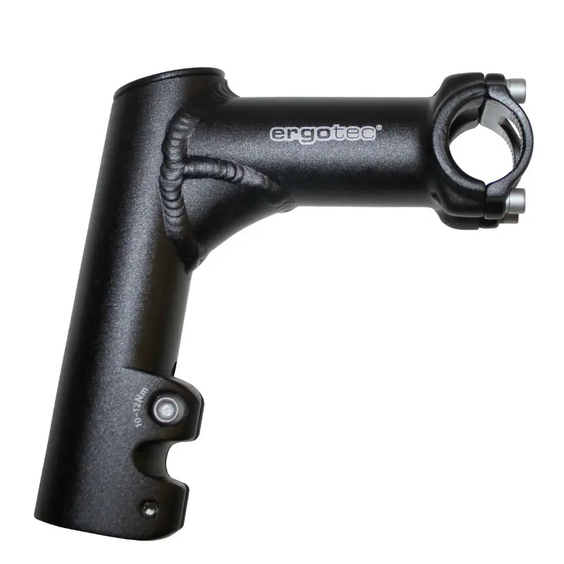 Vorbau MTB/Urban/Trekking Ergotec Comfi erhöht und angehoben 15° Aluminium schwarz 25,4 mm 100 mm für Gabel 1"1/8