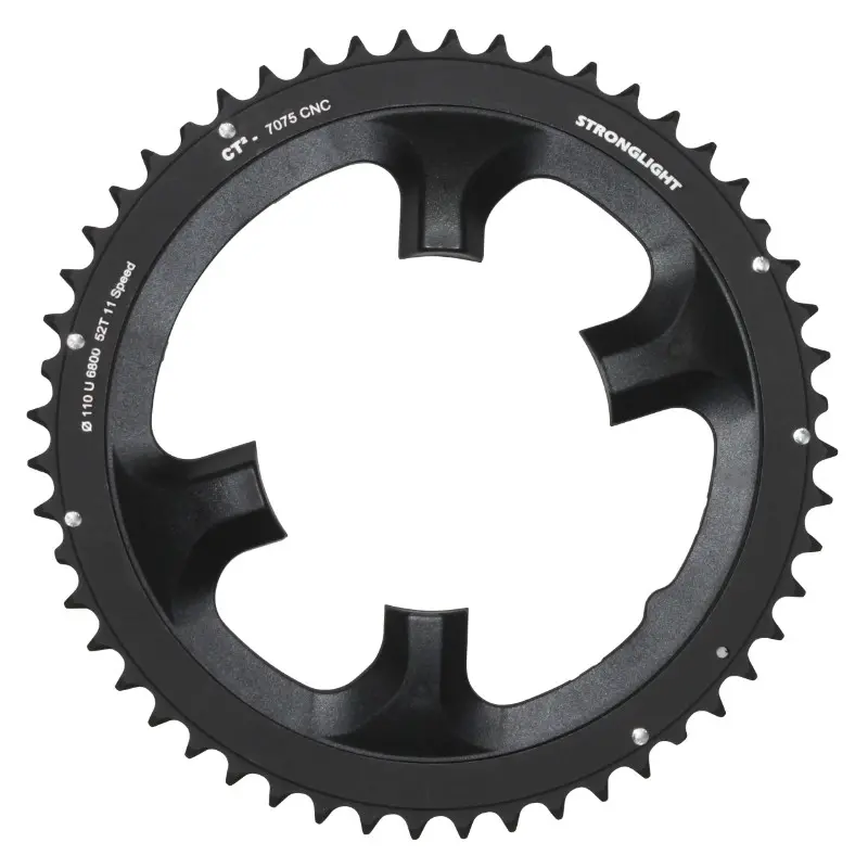 Plateau route 4BRA d.110 pour shimano ultegra 6800 Stronglight 52DTS exterieur noir CT2 11V.