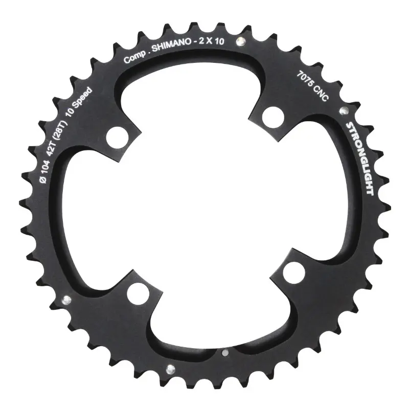 MTB-Kettenblatt 4BRA d.104 für shimano Stronglight Doppel 42DTS außen schwarz 2X10G. (außer XT-XTR) nicht geschraubt 10G. - Dicke 5MM