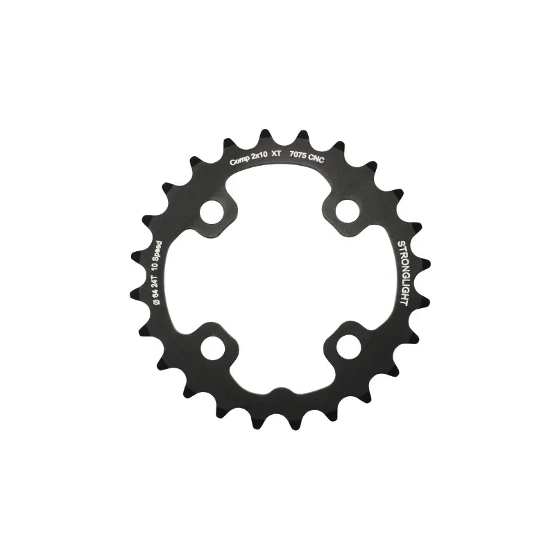 4BRA 64T MTB Chainring for Shimano XT M785 Stronglight double 24T inner black (for 38T outer) non-threaded - 3.5MM thickness 10-speed.
