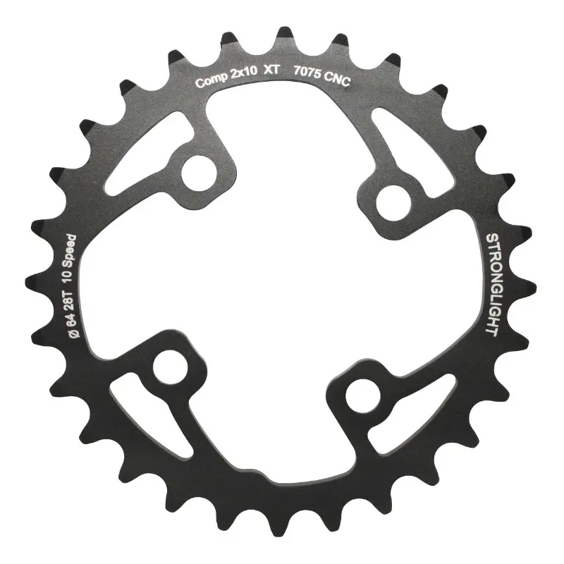 Plateau VTT 4BRA d.64 pour shimano XT M785 Stronglight double 28DTS interieur noir (pour exterieur 40-42DTS) non filete - epaisseur 3.5MM 10V.