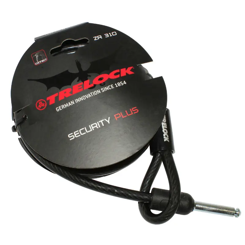 Fahrradschloss Kabel mit Schlinge Trelock ZR310 Plug schwarz 1 m Ø 10 mm