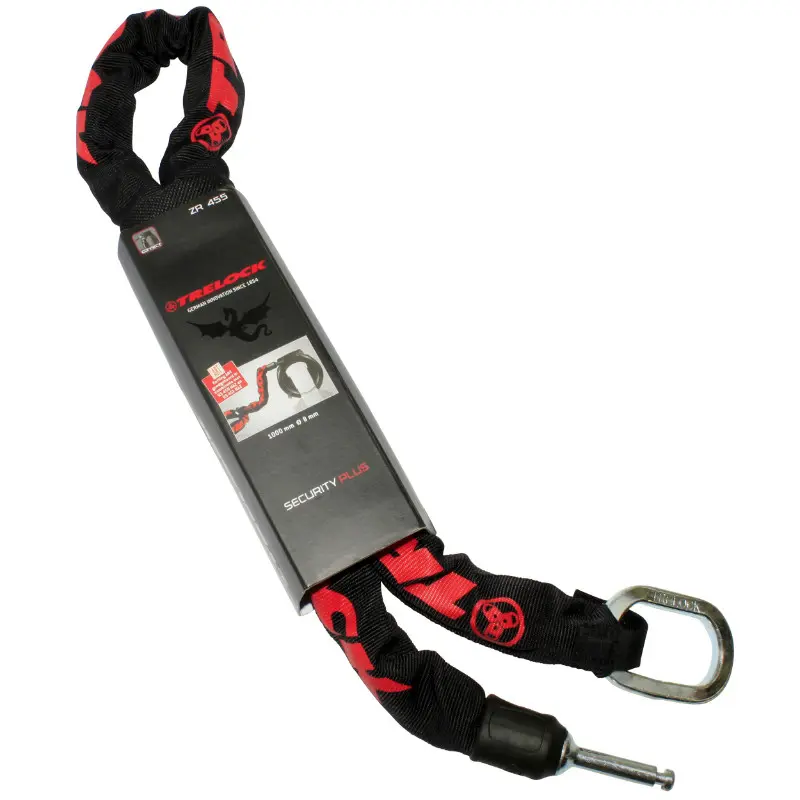 Fahrradschloss Kette mit Schäkel Trelock ZR455 schwarz Kabel 1 m Ø 8 mm