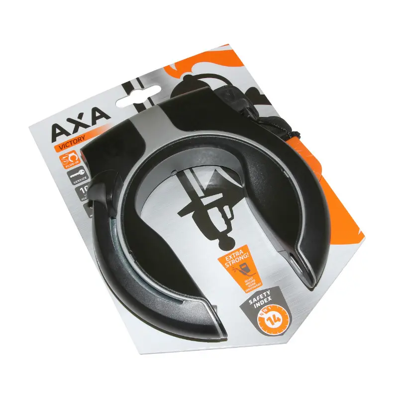 قفل دراجة على شكل حدوة حصان AXA فيكتوري أسود غير لامع-فضي مستوى أمان 14-15 متوافق مع Plug — المنظر 2