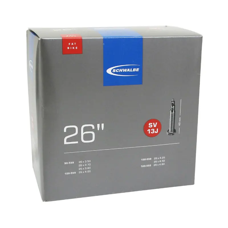 Chambre a air velo 26 x 3.50-4.80 schwalbe valve presta obus demontable tout alu (SV13J)