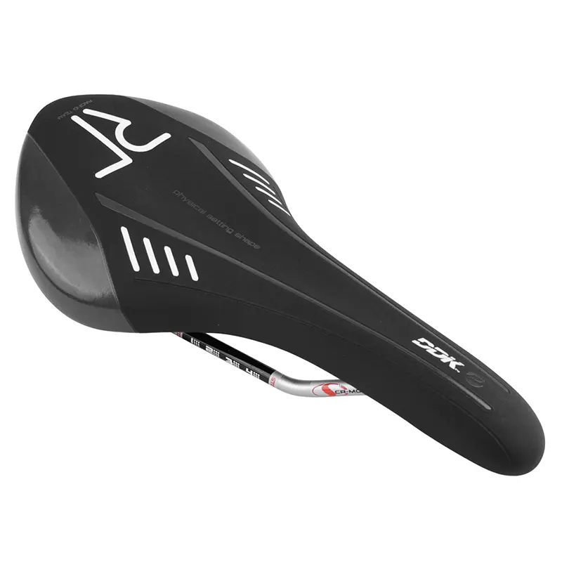 Sattel Newton Ario Straße-MTB schwarz weiß-grau Dekor 285x136mm Chromoly-Schiene grau