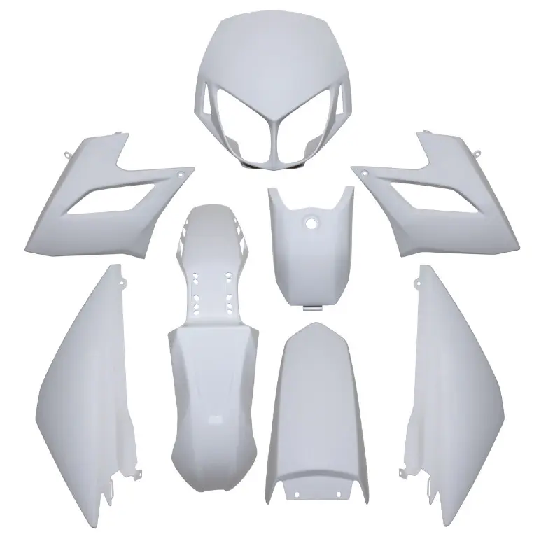 Karosserie-Verkleidung 50 mit Getriebe passend für Derbi 50 Senda DRD Racing 2004-2010 hochglanzweiß Kit 8 Teile P2R