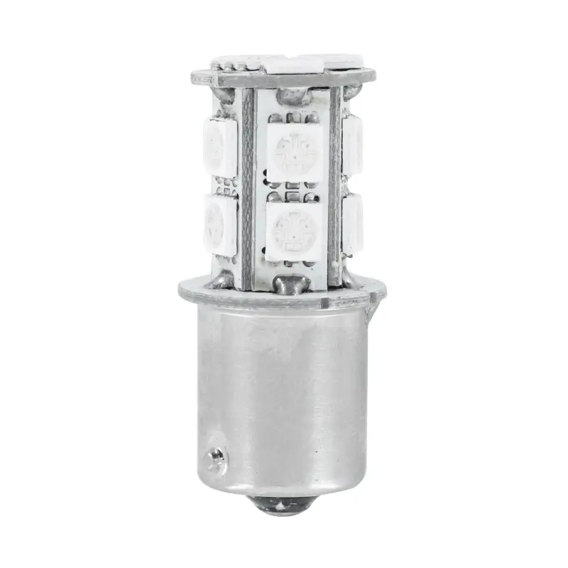 Ampoule LED 12V 3,3W culot BA15S 8000+10000K rouge brillant 13 SMD clignotant REPLAY