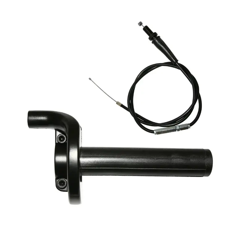 Poignee de gaz 50 a boite Replay tirage rapide alu noir (complete) (livree avec transmission + vis tendeur M10X125)