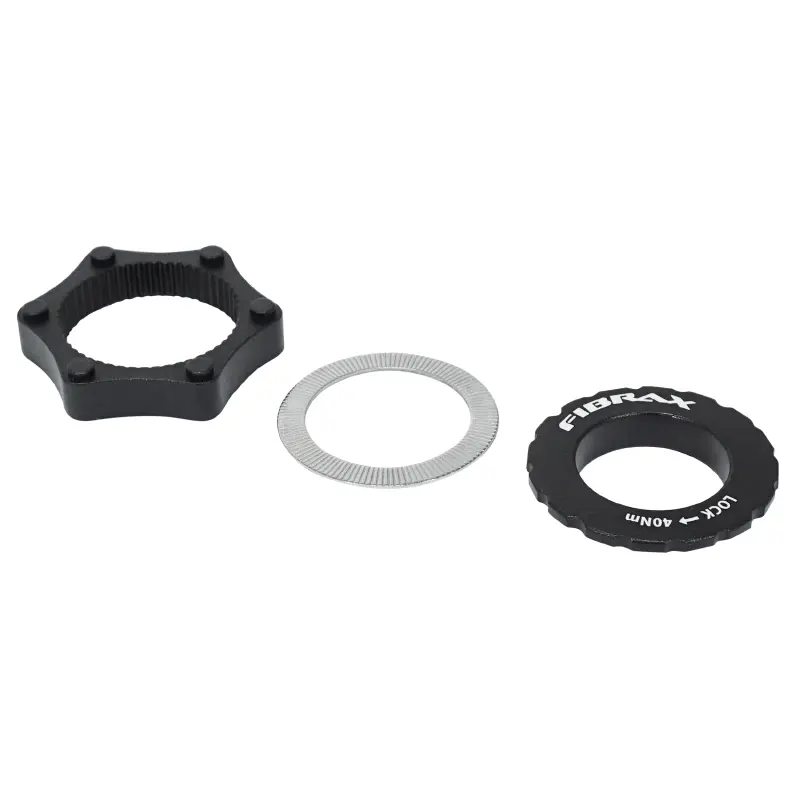 Adaptateur frein a disque transforme fixation disque centerlock Fibrax en 6 trous pour tout axe (15MM -12MM et standard)