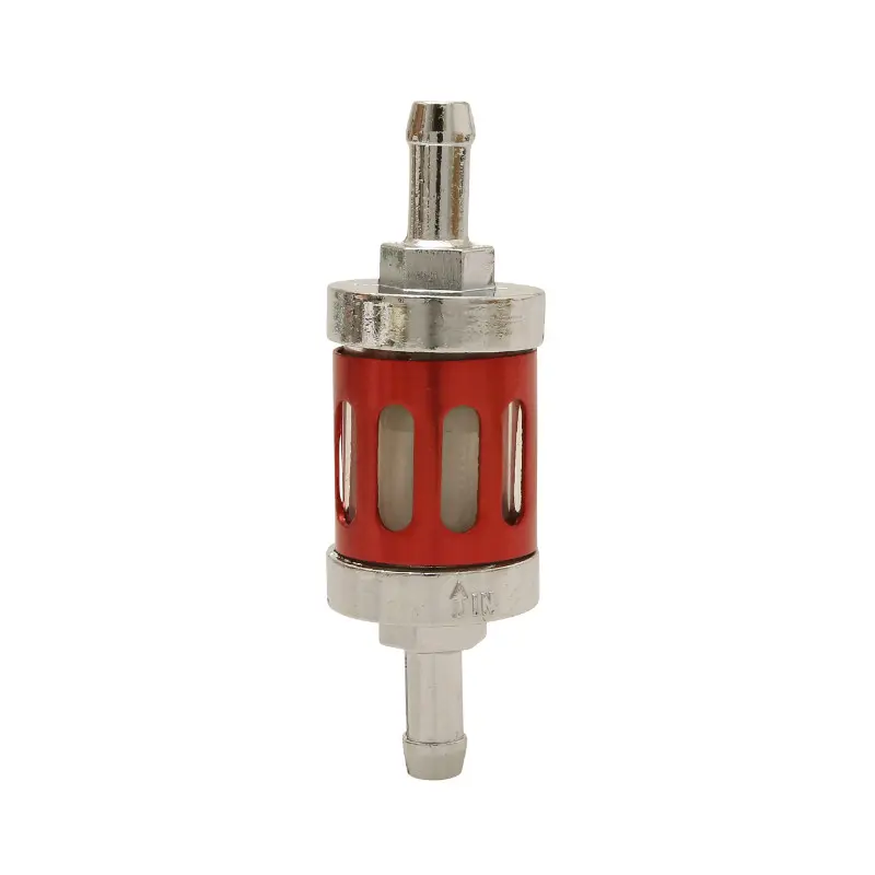 Filtre à essence Replay cylindrique ajouré alu diam 8 mm rouge