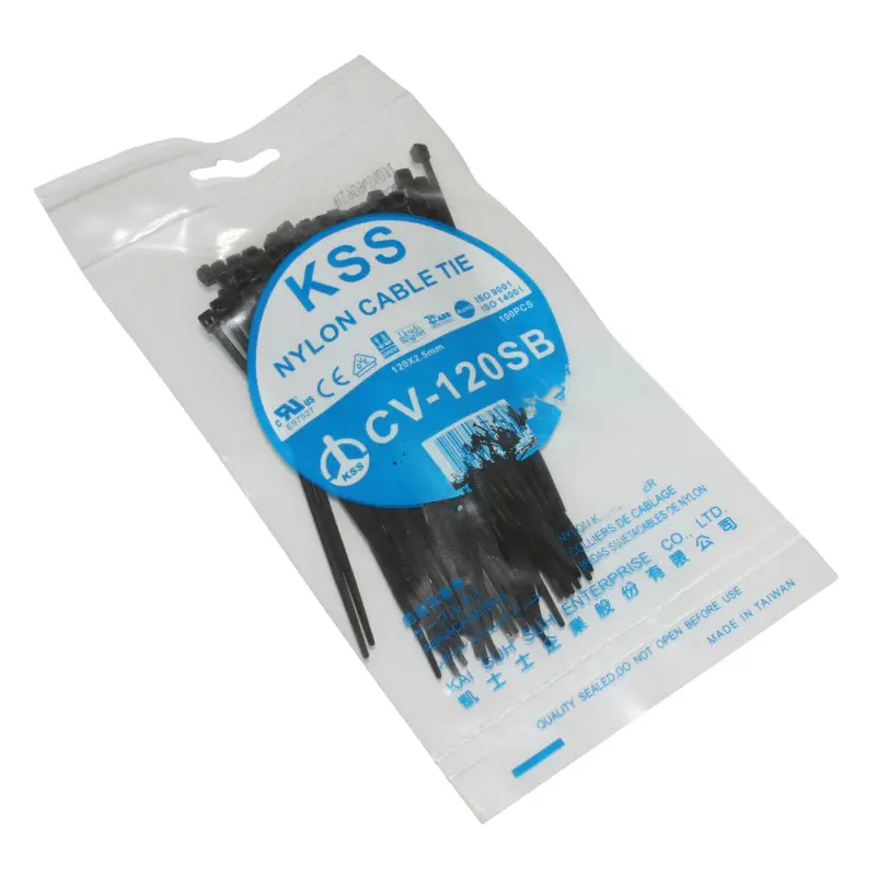 Collier de serrage nylon type rilsan 2,5X120MM noir (vendu par 100) -P2R