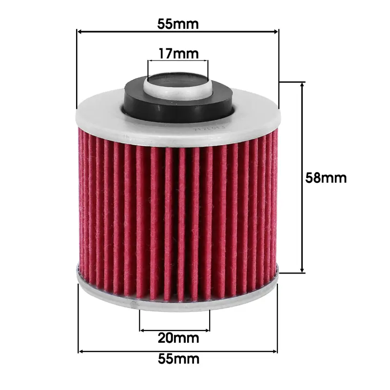 Hiflofiltro HF145 অ্যাডাপ্টেবল অয়েল ফিল্টার Yamaha 250 Virago, 535 Virago, 850 TDM, 600 XT, 660 MT-03 2006-2012, 1100 XVS (55x58 mm) — 4তম ভিউ