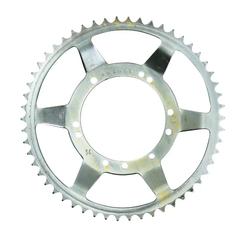 Couronne adaptable Peugeot 103 roue bâtons acier 54 DTS alésage 94 mm 10 trous