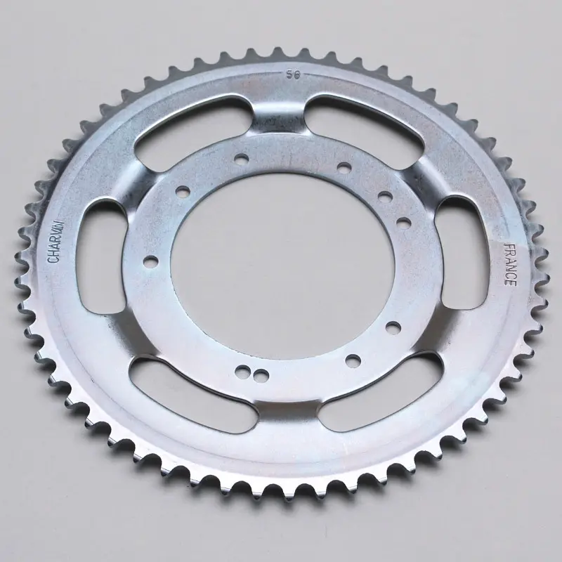 Couronne cyclo adaptable MBK 51 roue alu Grimeca 56 DTS alésage 98 mm 10 trous argent