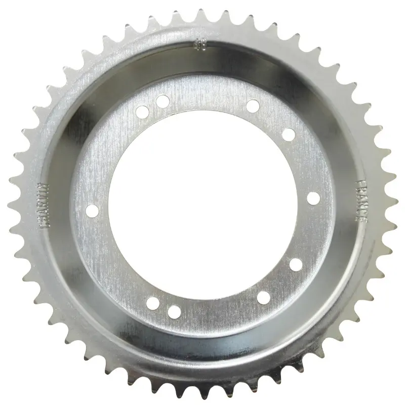 Couronne adaptable Peugeot 103 roue alu Grimeca 48 DTS alésage 98 mm 10 trous Sélection P2R